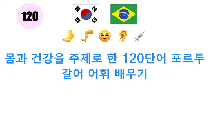 몸과 건강을 주제로 한 120단어 포르투갈어 어휘 배우기